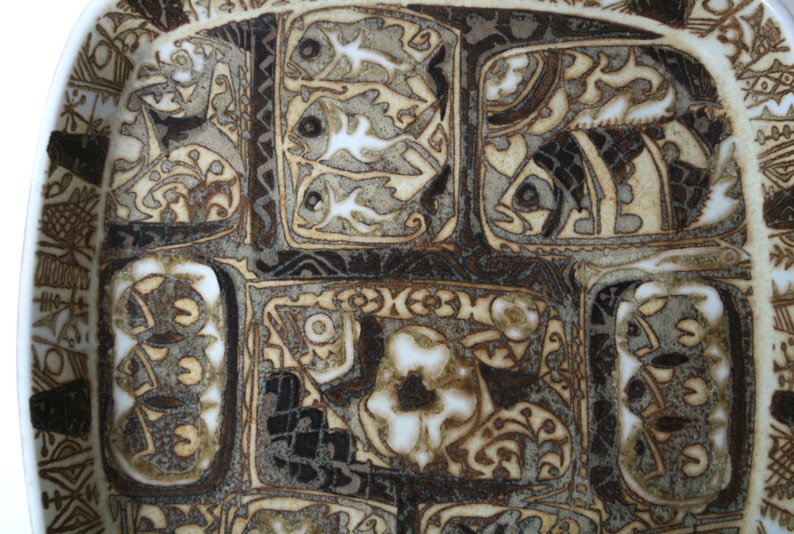 Dish number 7192884 Gift Baca faience dish Large vintage rectangular dish Nils Thorsson dish Pottery fish dish Royal Copenhagen dish