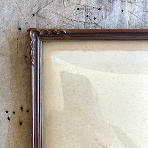 9.6x7.3 inches Picture frame, Danish bronze brass frame, Antique brown photo frames, Frame with convex glass, Photo home, French style 30s