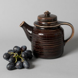 Arabia Finland Teapot: Brown Mid-Century Modern Scandinavian Pottery