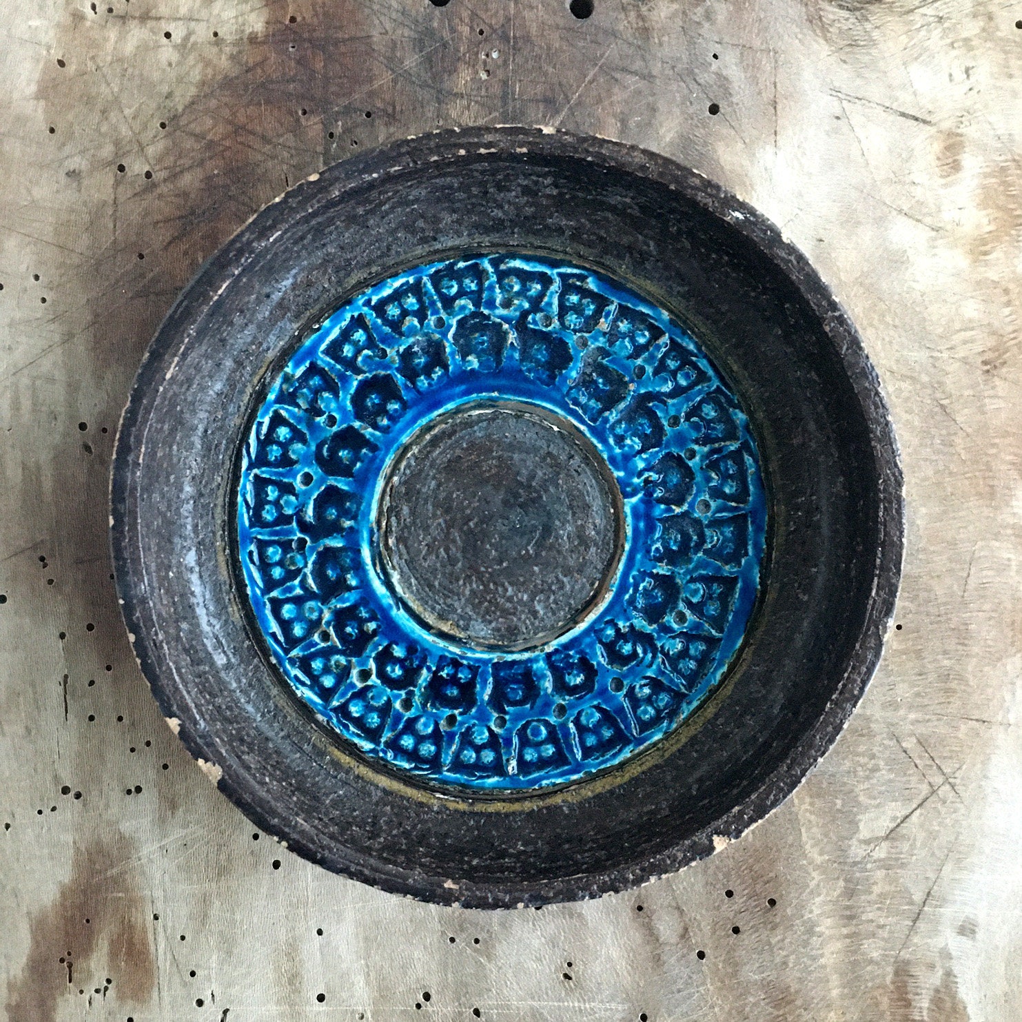 Bitossi Dish Bowl, Rimini Blue Turquoise, Aldo Londi Dish, Mid