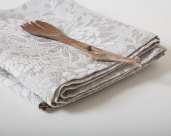 Table runner nr.3, European Jacquard linens, Gray linen table runner, Linen bath towel, Home decor, Linens to sale, Gray home decor