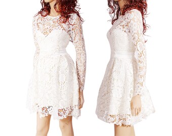 Lace Bridesmaid Dress: Short Romantic Beach Wedding Gown