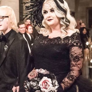 Black Lace Bolero: Gothic Off-Shoulder Wedding Shrug
