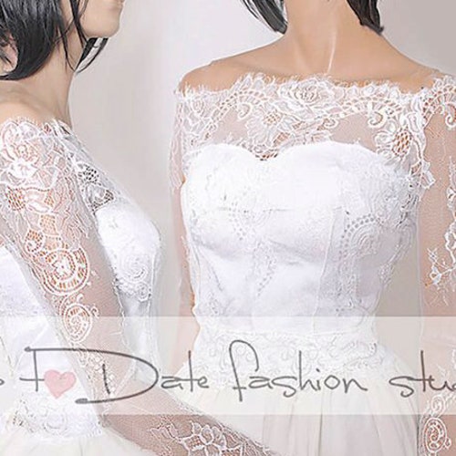 Off-shoulder Wedding Bolero Lace Bridal Cover Up Bridal | Etsy