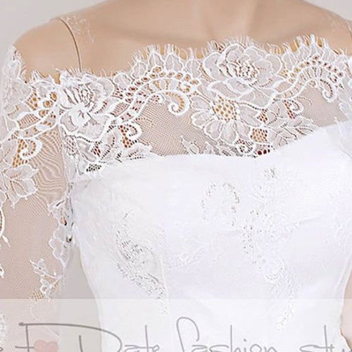Off-shoulder Wedding Bolero Lace Bridal Cover Up Bridal - Etsy