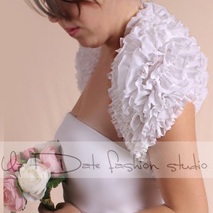 Ruffled shrug top