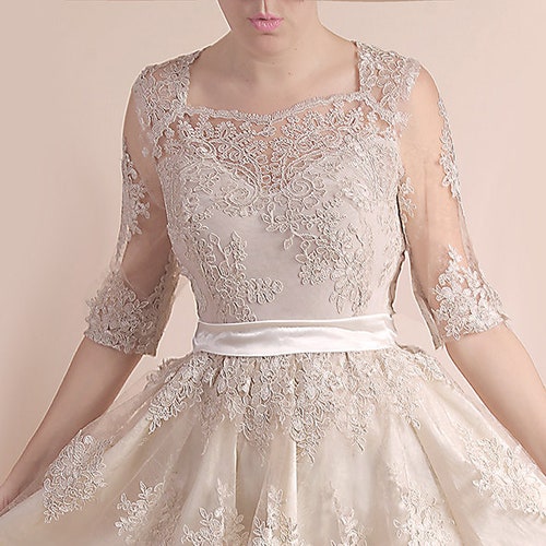 Plus Size Lace Short Dress Blush Pink Wedding Party Gown - Etsy