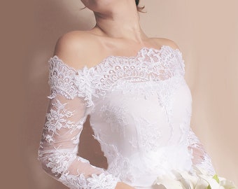 Plus Size Lace Wedding Bolero: Off-Shoulder Bridal Shrug