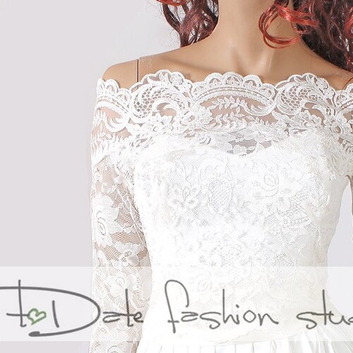 Off Shoulder Wedding Lace Bolero Custom Color Bridal Jacket - Etsy