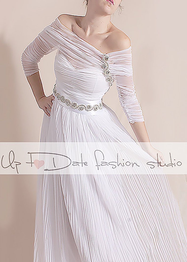 Plus Size Bridal Gown Off Shoulder Pleated Tulle Dress Etsy