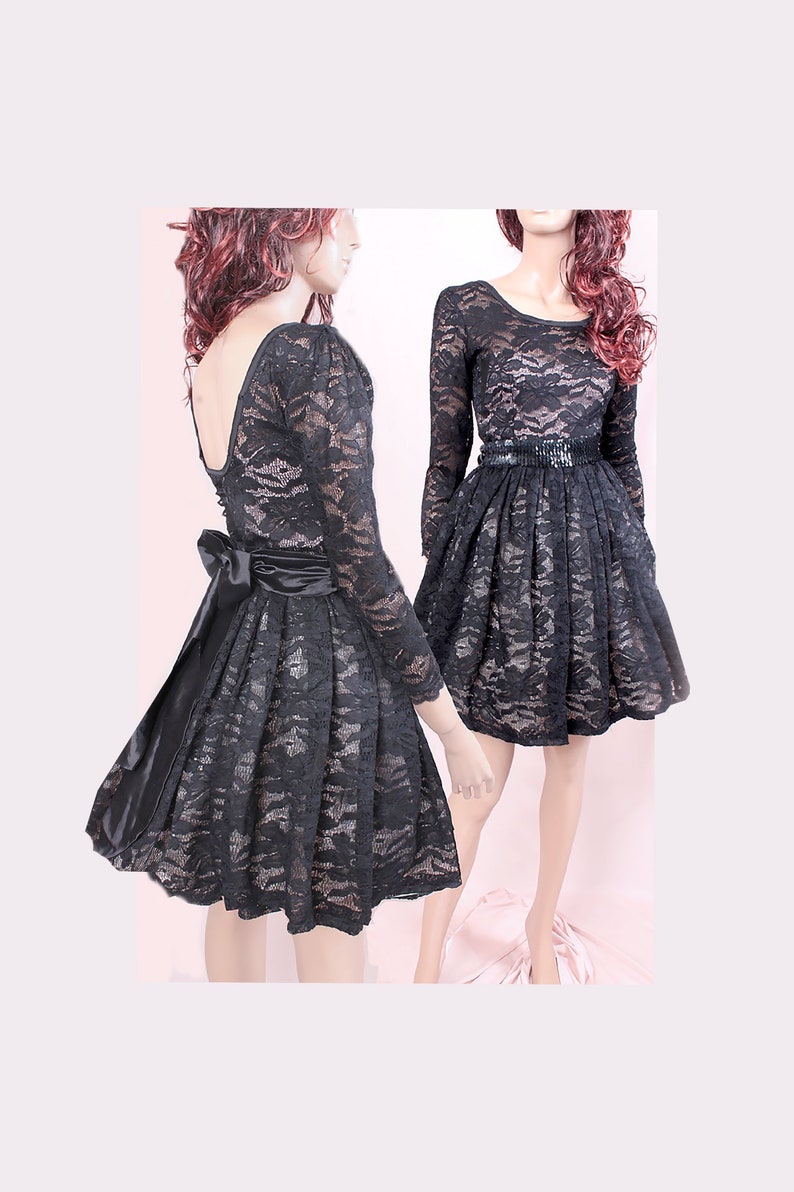 Plus Size Wedding Party Dress Black Lace Bridal Gown Short Etsy