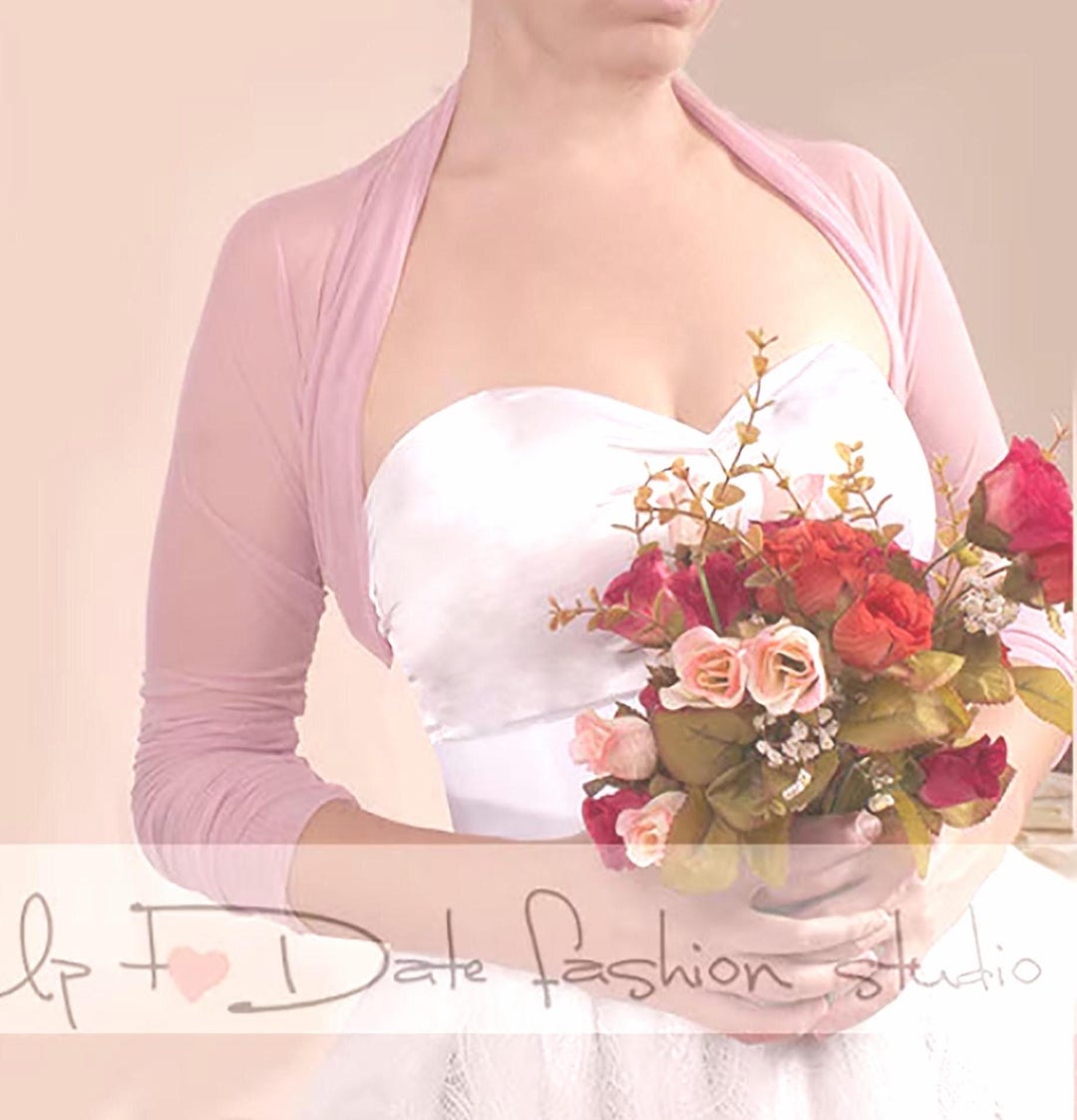 当店だけの限定モデル Cover Tulle Bridal Up, Custom Bolero Wedding Pink Blush Clothing