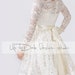 Off-Shoulder lace bridal gown / short wedding dress / ivory reception dress / beach wedding / romantic 3/4 Sleeves/ivory color 