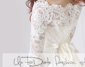 Wedding lace cover up , Off-Shoulder bridal bolero, custom made wedding jacket, lace shrug, wrap