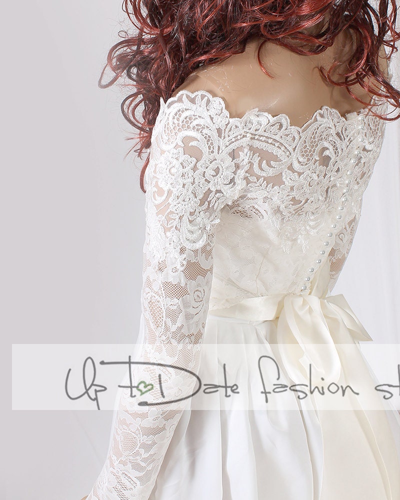 Off-Shoulder Lace Bridal Bolero: Custom Wedding Jacket