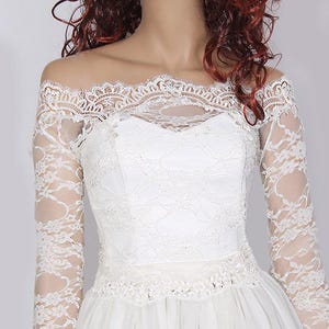 Plus Size Bridal Off-Shoulder Lace wedding jacket, Bolero shrug,  jacket , bridal lace top, wrap