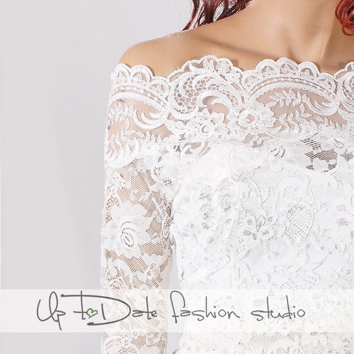 Off-shoulder Lace Bridal Bolero Wedding Cover up With Sleeve - Etsy