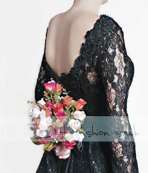 Black Lace Fused Dress