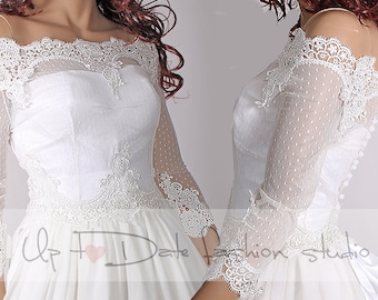 Plus grootte Bridal Off-Shoulder, bruiloft Lace cover-up, Bolero Bolero, jasje, bruids kant boven, bolero, wrap