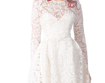 Plus Size Lace Bridesmaid Dress: Short Sleeve Wedding Party Cocktail Dress