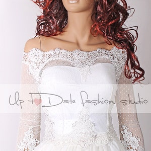 Plus Size Bridal Off-Shoulder, wedding Lace cover up, Bolero shrug,   jacket , bridal lace top, shrug, wrap