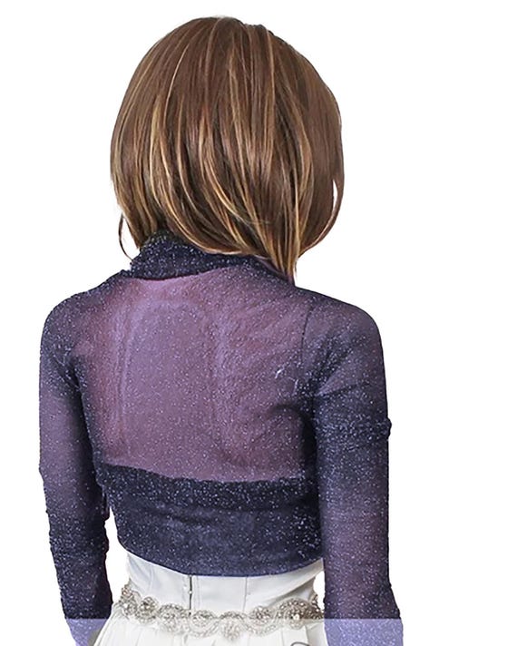 Bleu Marine Bolero Ceremonie Femme Boléro De Mariée En Tulle Bleu