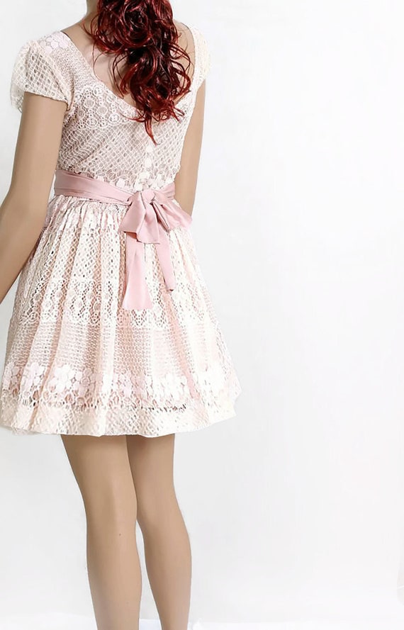 peach lace dress plus size
