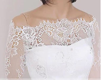 Off-Shoulder Wedding Lace Bolero: Bridal Cover-Up Shrug