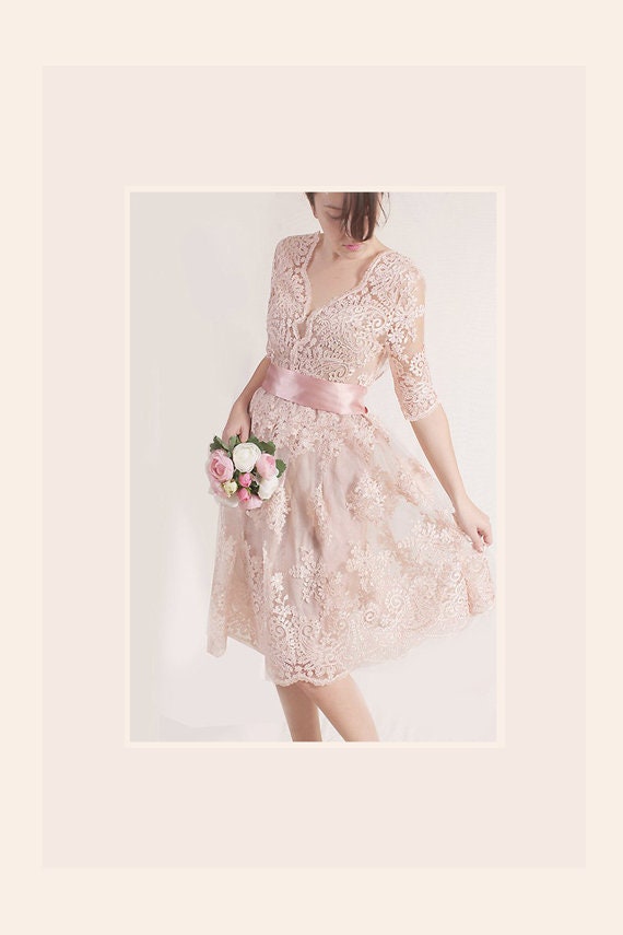 plus size blush cocktail dress