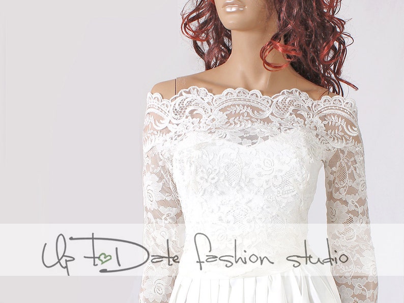 Plus Size Bridal Off-Shoulder Lace wedding jacket wrap custom made shrug,cover up bridal bolero