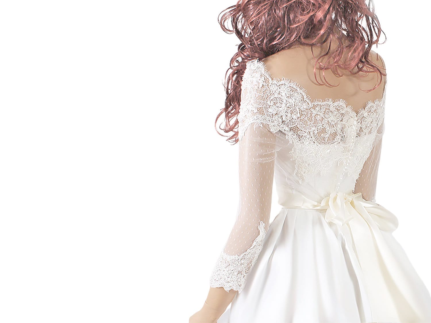 lace wedding jacket off shoulder