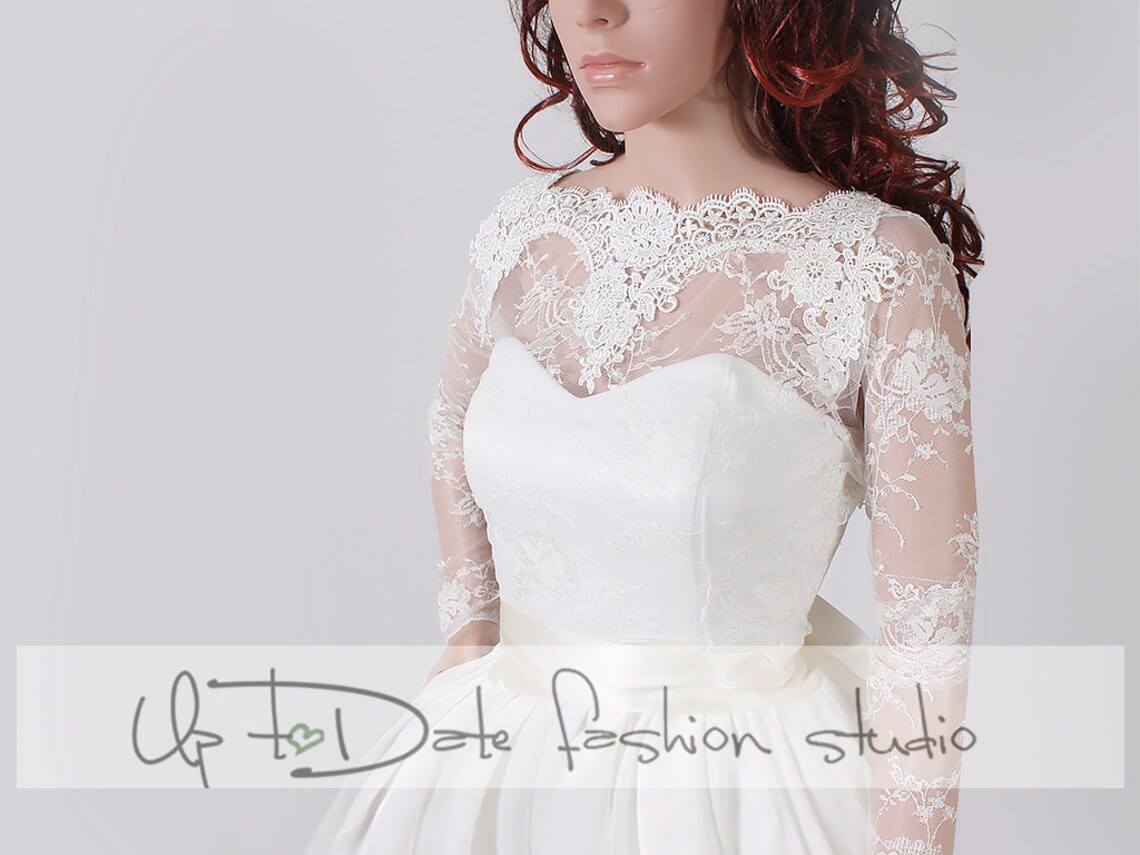 Hochzeit Spitze Topper Braut Ivory Spitze Bolero Langarm v Etsy
