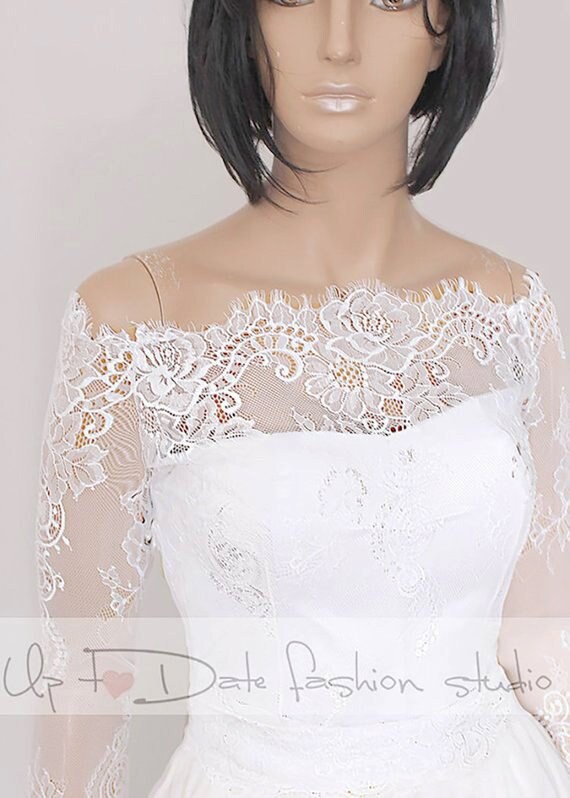 OffShoulder wedding bolero lace bridal cover up bridal Etsy