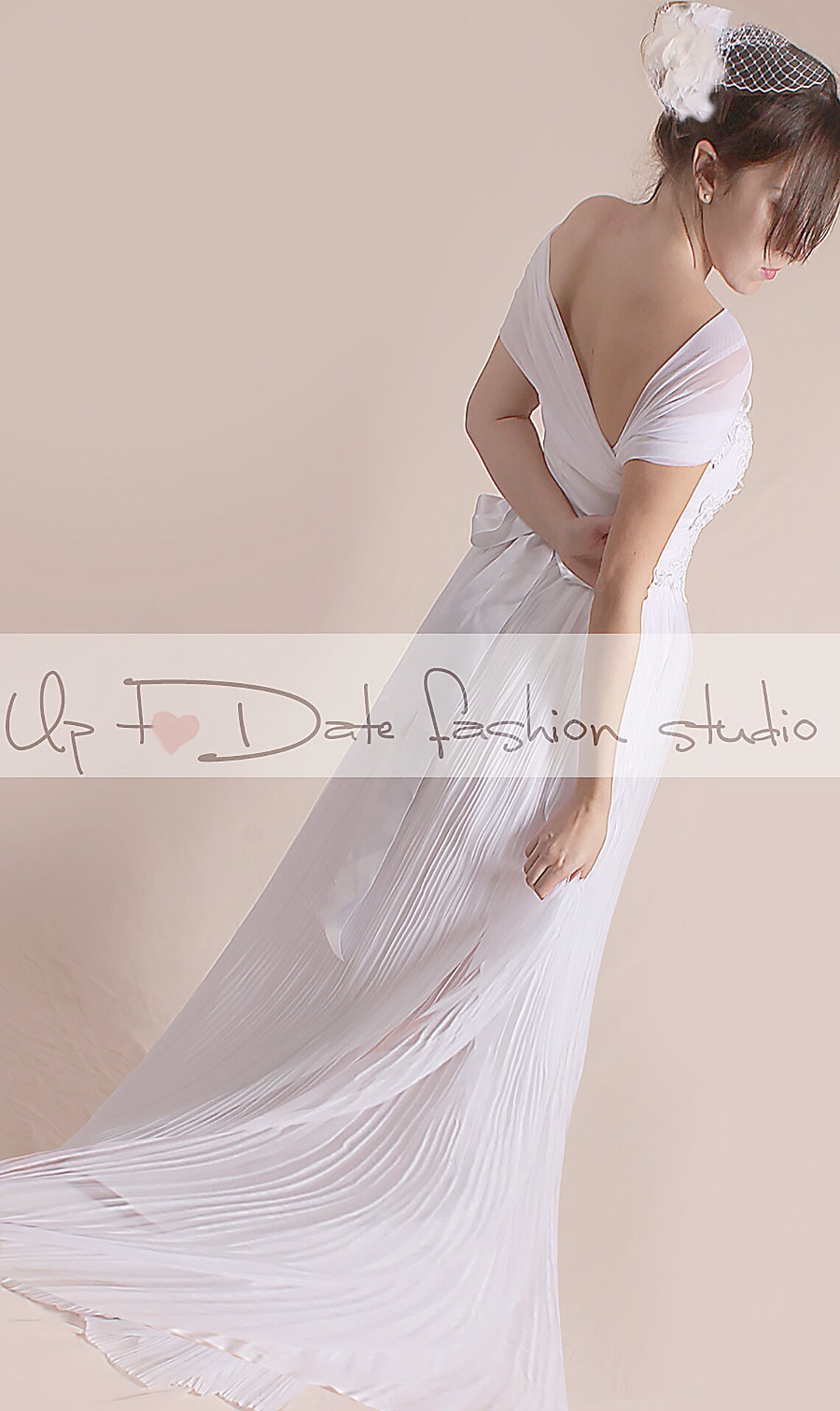 Floor-length Off Shoulder Chiffon Gown Tangerine Plus Size