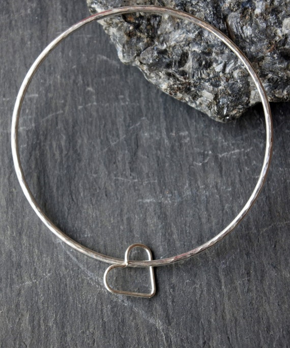 Hammered Wire Bangle Bracelet Sterling Silver Stackable Hammered Wire Bangle Bracelet Sterling Silver Stackable