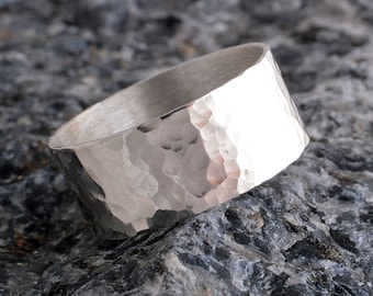 Silver hammered ring sterling silver hammered 8mm ring handmade choose your size custom made 925