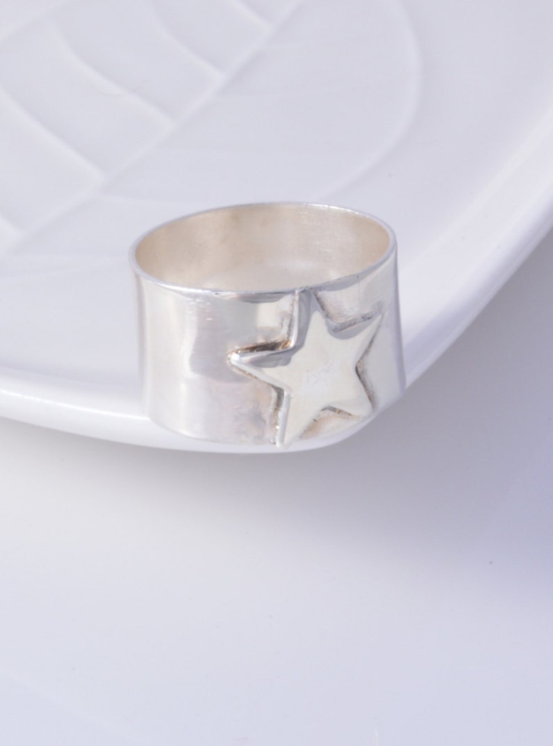 Sterling silver star ring handmade choose your size custom made to order 925 star ring image 2