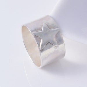 Sterling silver star ring handmade choose your size custom made to order 925 star ring image 1