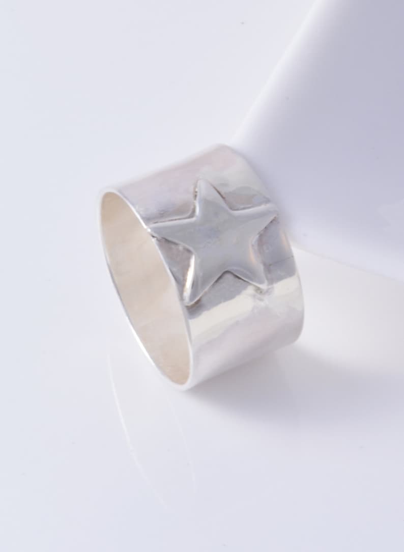 Sterling silver star ring handmade choose your size custom made to order 925 star ring image 1