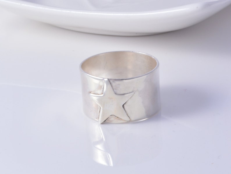 Sterling silver star ring handmade choose your size custom made to order 925 star ring image 3