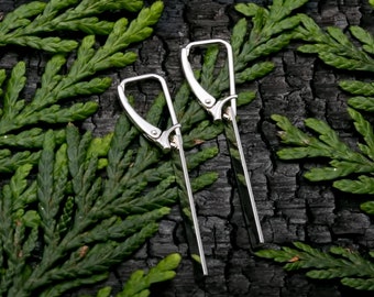 Sterling Silver Modern Bar Earrings