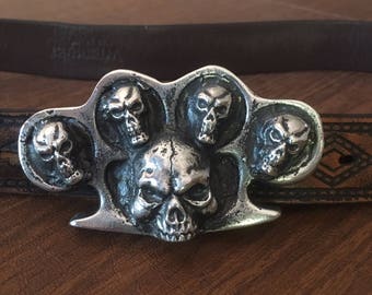 belt buckle skull handmade similar