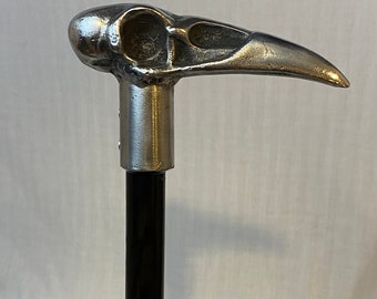 SO COOL!! I want one!! Italian Pewter Raven Skull Walking stick