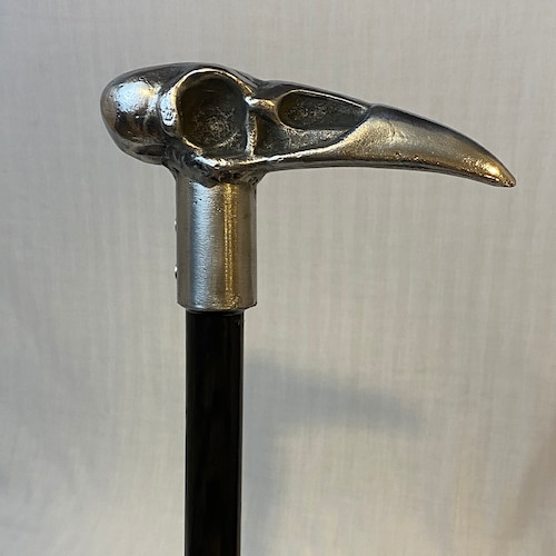 BLACK CROW & SKULL Cane Walking Stick Goth Style Wooden Etsy