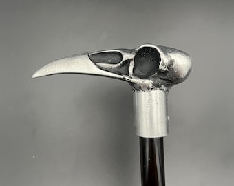 Raven skull  cane