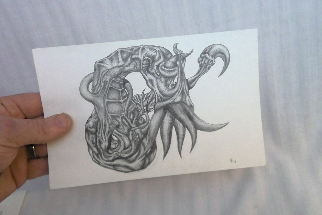 Alien Bio Organic Pencil Drawing - Etsy