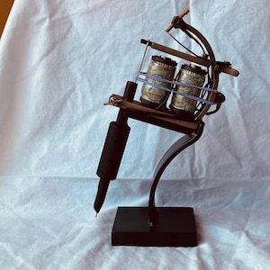 Working Bronze Tattoo Machine Sculpture