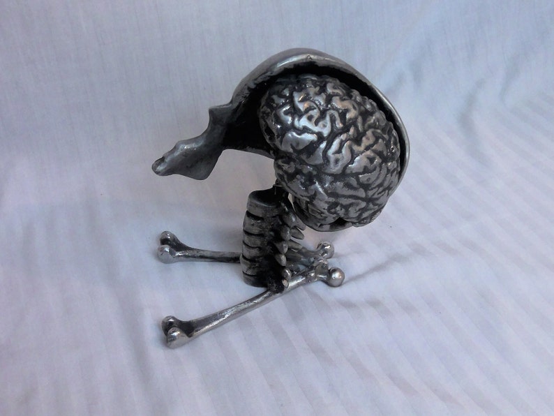 Skull and Brain Statue Etsy