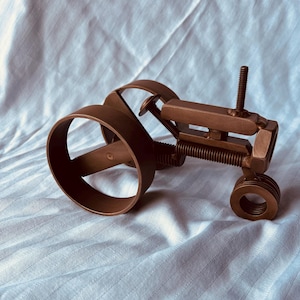 Copper Plated Tractor Sculpture