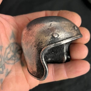 Motorcycle helmet sculpture